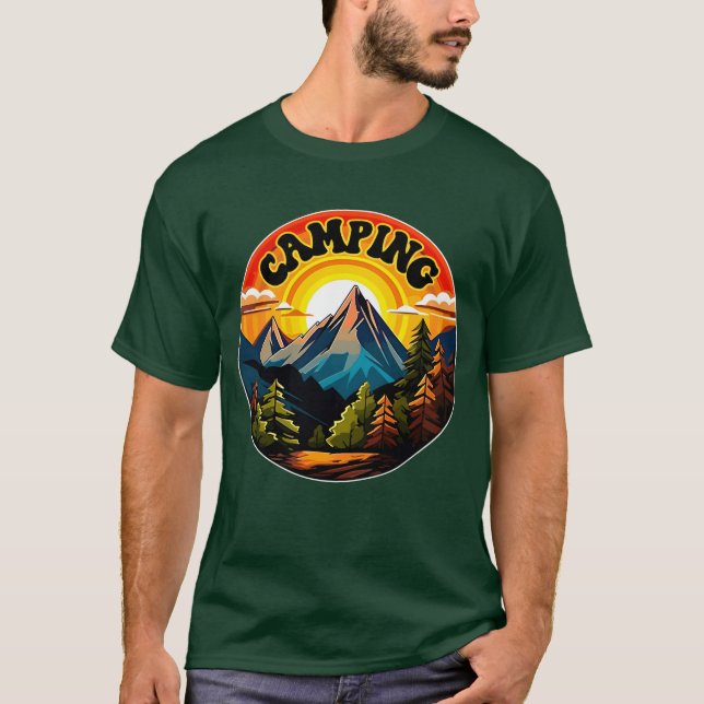 Camiseta Camping Camping Design Camp Camping Design Vin ret (Frente)