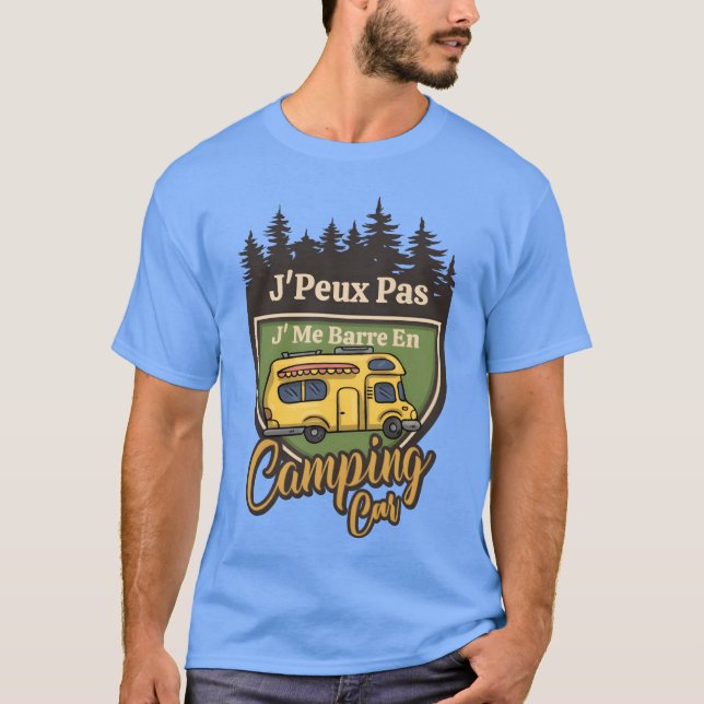 Camiseta Camping Car J peu Pas Je Me Barre En Camping famil (Frente)