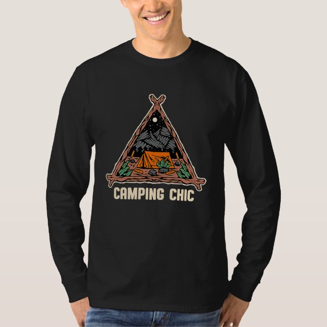 Camiseta Camping Chic Summer Camper Tropical Camp Couples (Frente)