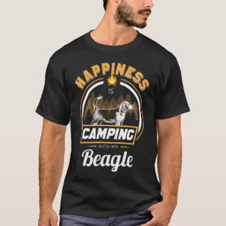 Camiseta Camping com meu beagles Feliz Proprietário de Cach