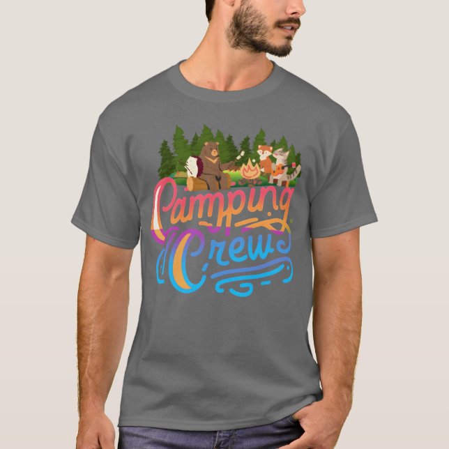 Camiseta camping crew bear fo lyn retro (Frente)