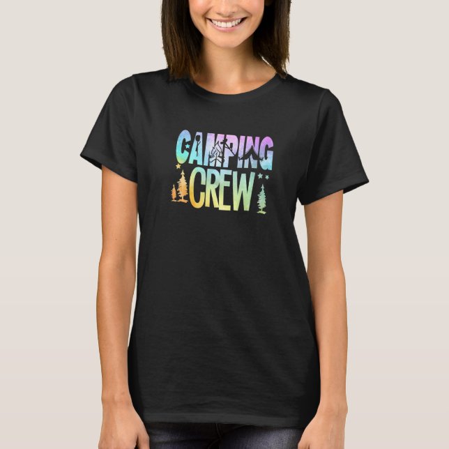 Camiseta Camping Crew  RV Camper Outdoors Vacation Adventur (Frente)