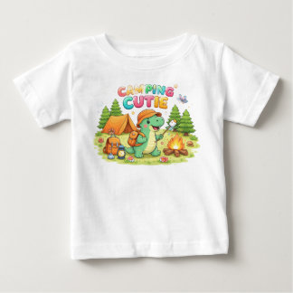 Camiseta Camping Cutie – Bebê Fofo Roupas Unisex para Avent