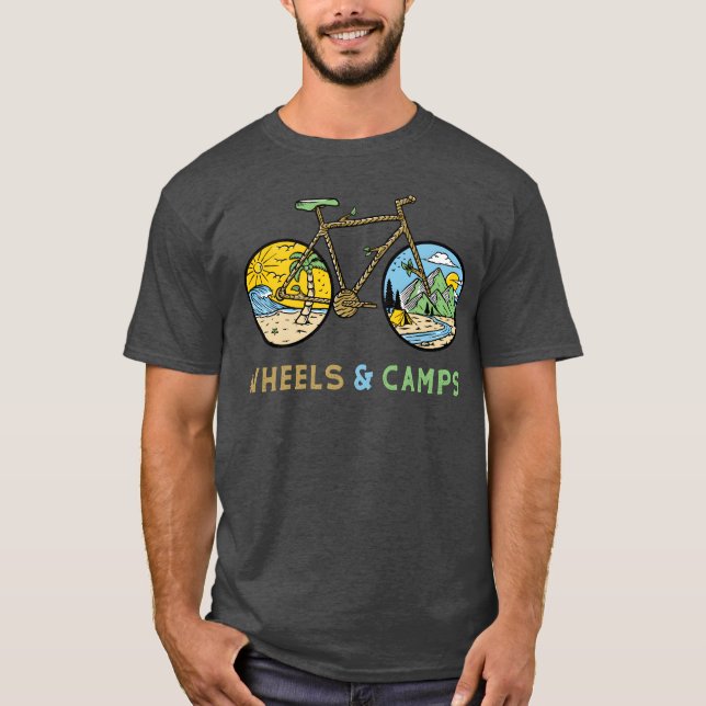 Camiseta Camping de Bicicleta engraçado (Frente)