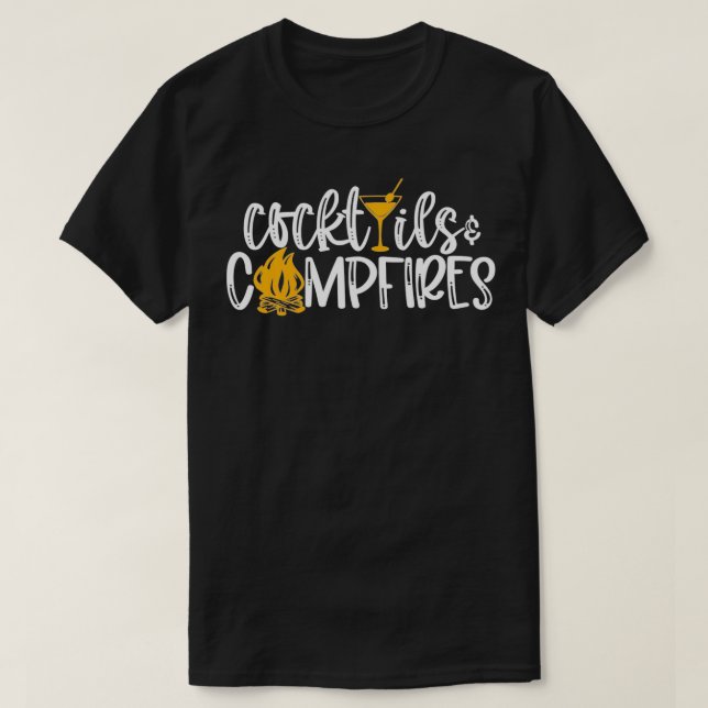 Camiseta Camping de camarões e coquetéis  (Frente do Design)