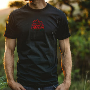 Camiseta Camping de caminhante humor preto vermelho