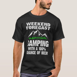 Camiseta Camping de Previsão de Fim de Semana com Possibili