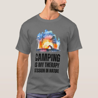 Camiseta Camping É Minha Sessão De Terapia Na Natureza Amig