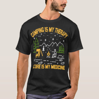 Camiseta Camping É Minha Terapia Natureza É Minha Medicina 