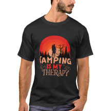 Camping É Minha Terapia Retro Pôr do Sol Aventura 