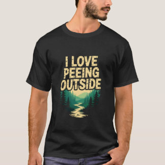 Camiseta Camping Eu Adoro Urinar Fora Floresta Divertida
