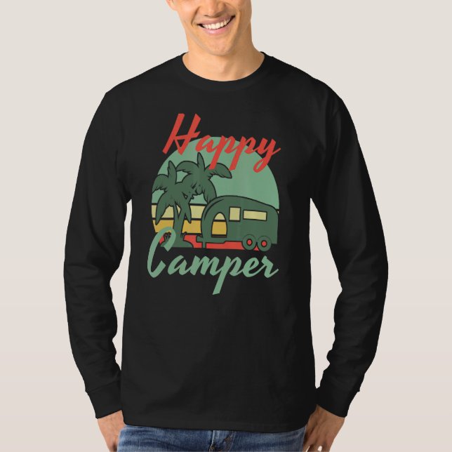 Camiseta Camping Feliz É Teto Gráfico De Caminho Da Vida (Frente)