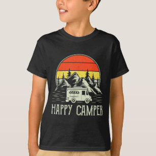 Camiseta Camping feliz menino pequeno engraçado van camping