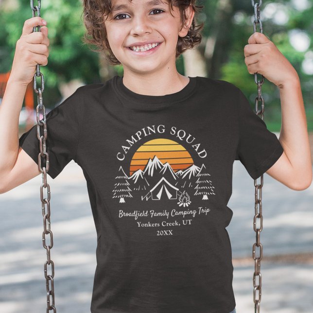 Camiseta Camping Férias Personalizadas Combinação Familiar (Criador carregado)
