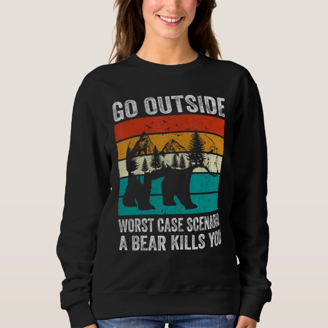 Camiseta Camping Go Outside Worst Case Scenario A Bear Kill (Frente)