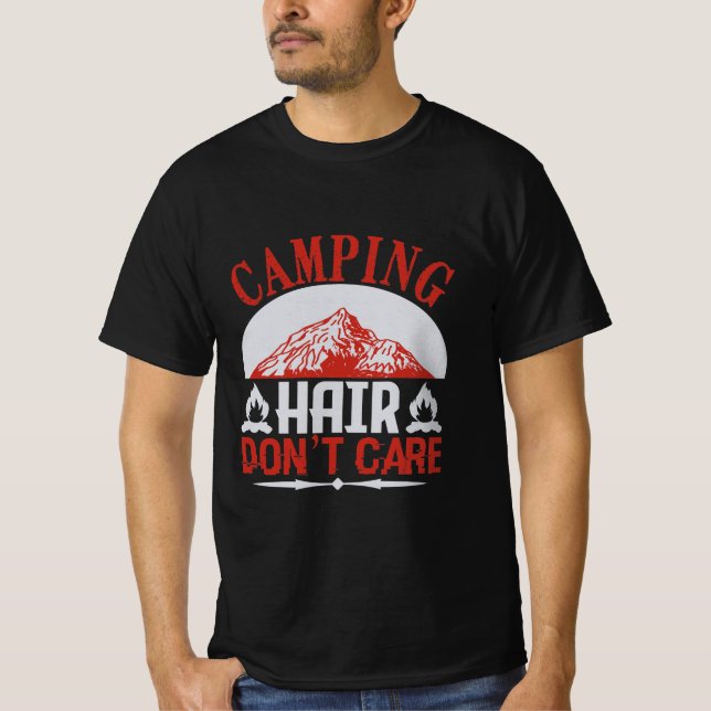 Camiseta Camping hair don’t care Camping Gift (Frente)