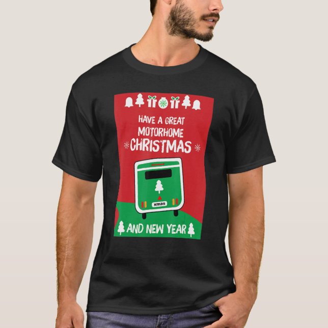 Camiseta Camping Happy Christmas Camping Motorhome Rv (Frente)