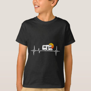 Camiseta Camping Heartbeat Rv Caravana Autocarro 