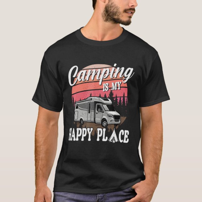 Camiseta Camping Is My Happy Place Camping Hiking (Frente)