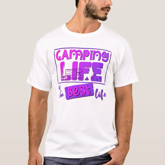 Camiseta Camping Leben ist das beste Leben (Frente)