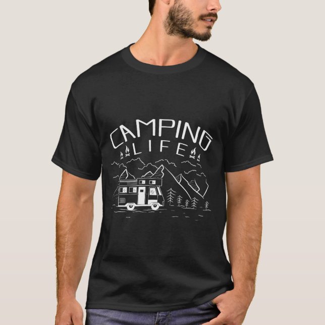 Camiseta Camping Life Wilderness Nature Outr Campfire girl (Frente)