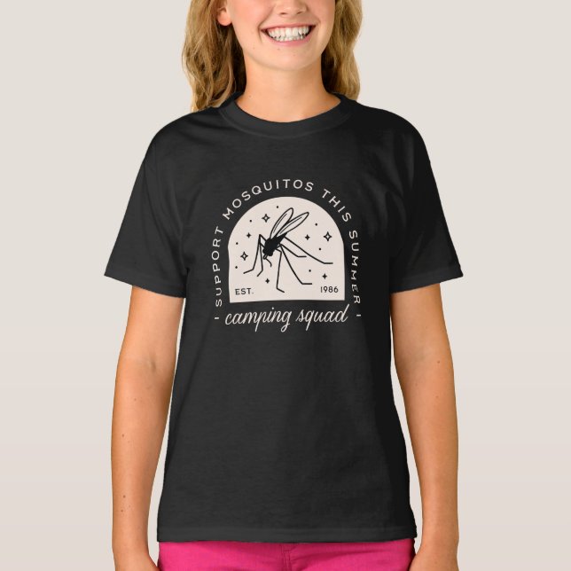 Camiseta Camping mosquito funny summer camp family squad (Frente)