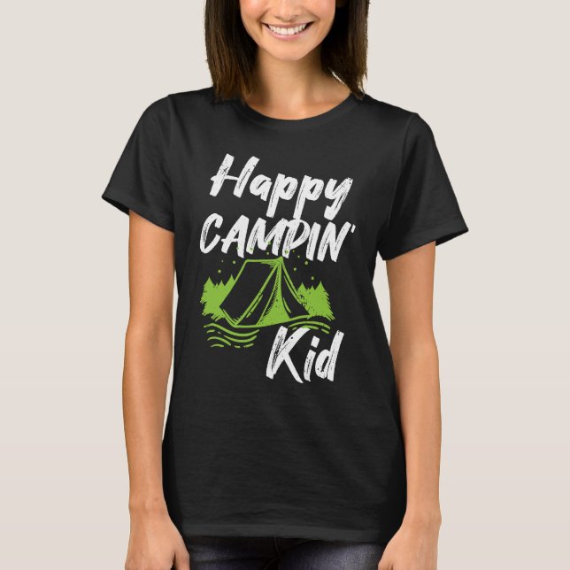 Camiseta Camping Puns Happy Campin' Kid Boys Girls Children (Frente)