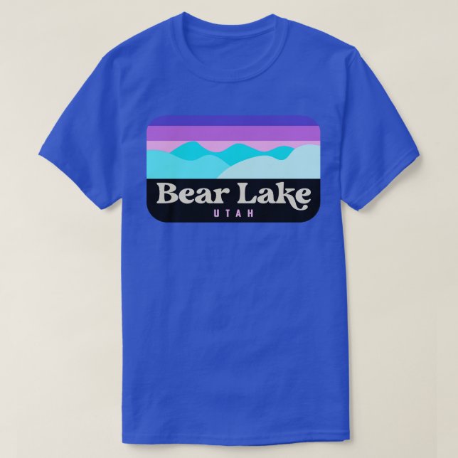 Camiseta Camping Retro Crachá Bear Lake Utah (Frente do Design)