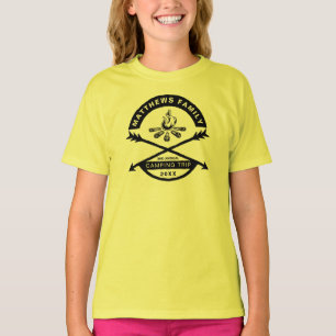 Camiseta Camping Reunion Shirt para Garotas Design preto