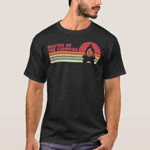 Camiseta Camping Shirt. Estilo Retro Mestre Do Fogo