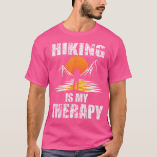 Camiseta Camping Shirt Hiking É O Meu Hiker Terapêutico Dot