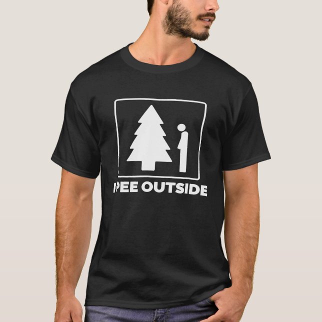 Camiseta Camping Shirt I Pee Fora De Camping T Shirt Engraç (Frente)