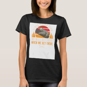 Camiseta Camping Sloth Hiking Team Férias de Verão Montanha
