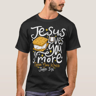 Camiseta Camping Smore Jesus Loves You John Bible Verse Chr