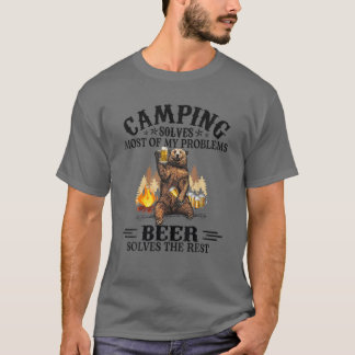 Camiseta Camping Solves Most Of My Problems - Bear And Beer