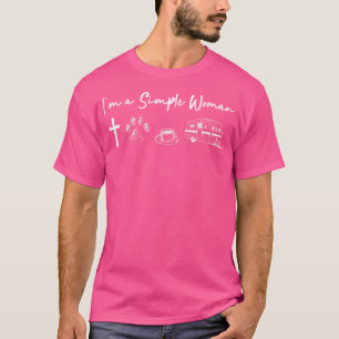 Camiseta Camping Sou Uma Simples Mulher Jesus Cachorro