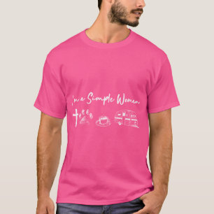 Camiseta Camping Sou Uma Simples Mulher Jesus Cachorro