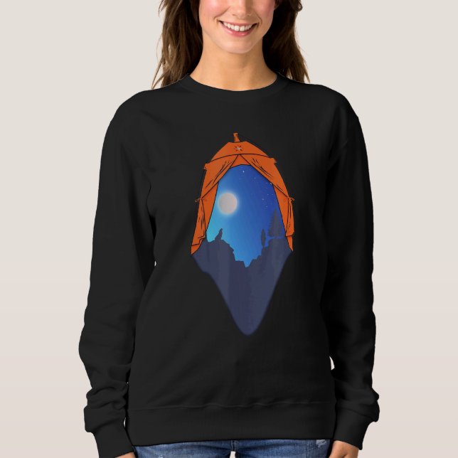 Camiseta Camping Tent Exploration Rv Trailer Camper Van Lif (Frente)