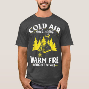 Camiseta Camping Tent Frio Air, noite escura, corpo de bomb