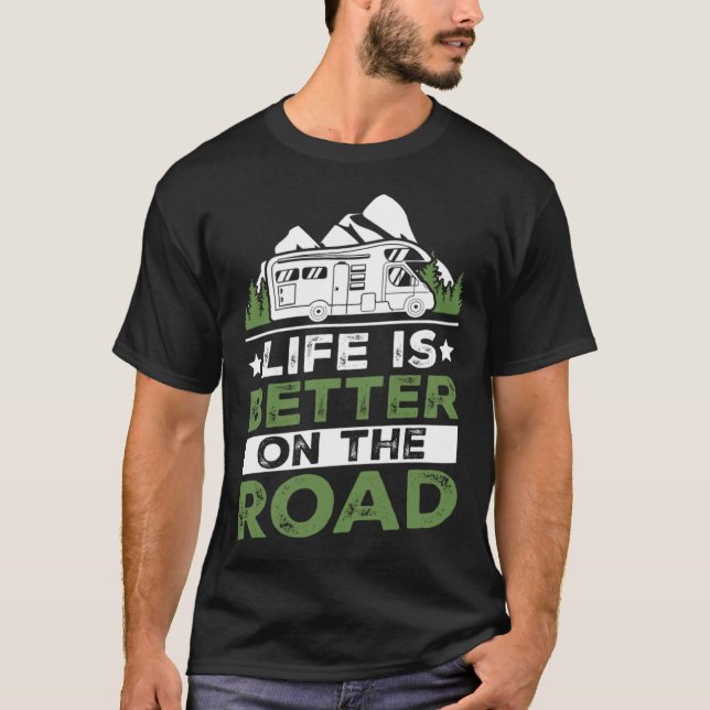 Camiseta Camping Trailer On The Road Camper (Frente)