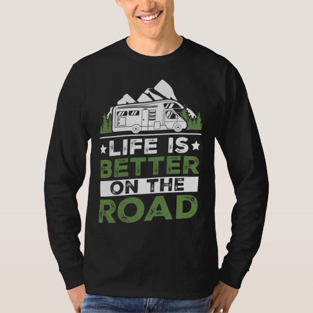 Camiseta Camping Trailer On The Road Camper (Frente)