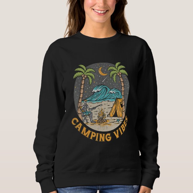 Camiseta Camping Vibes  Happy Camper  Outdoors  Adventure (Frente)