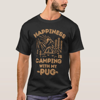 Camiseta Camping with pug gift