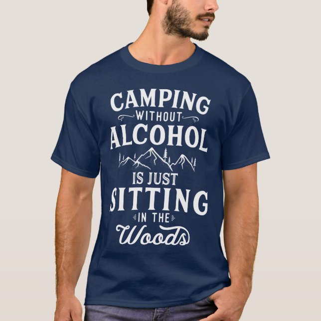 Camiseta Camping Without Alcohol Camping Lover Campfire boy (Frente)