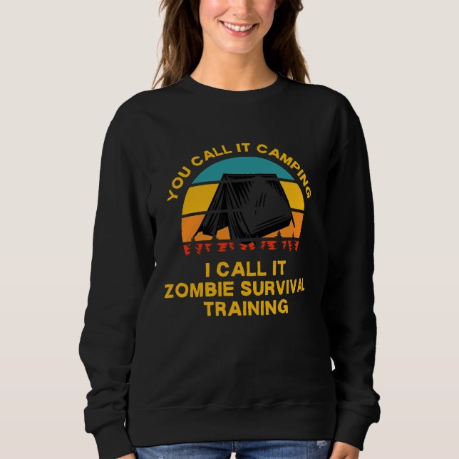 Camiseta Camping Zombie Survival Training Apocalypse Camper (Frente)