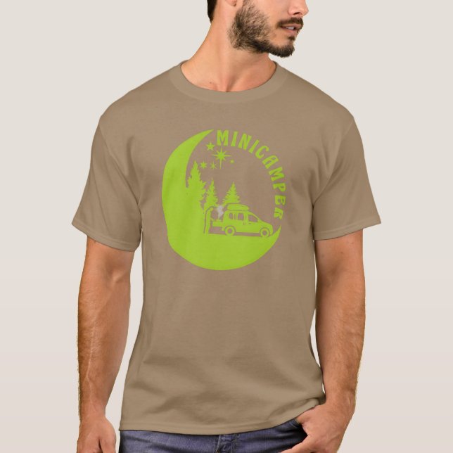 Camiseta CampingCamper MicrocamperravelCaravana reboque grá (Frente)