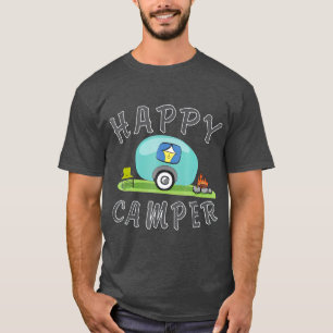 Camiseta    CampingHappy Camping Trailer Camper