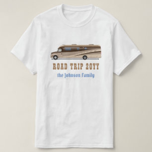 Camiseta Campista do motorhome do nome rv das férias em