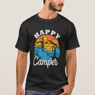 Camiseta Campista Feliz Acampamento Retro Acampamento de Ve