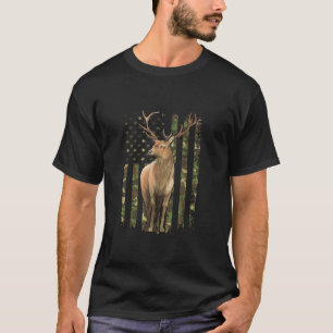 Camiseta Campo Americano de Bandeira Big Buck Caçando Riffl